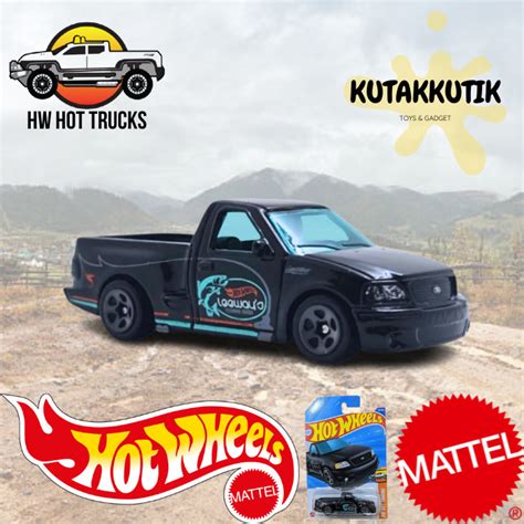 HITAM Hotwheels Pickup Truck Car 99 Ford F 150 SVT Lightning Black Lot D 2025 HW Hot Trucks