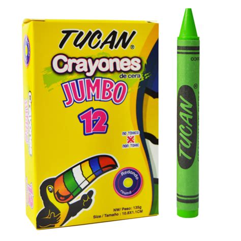 CRAYON DE CERA TUCAN JUMBO 12 COLORES Libertador Equipo De Oficina