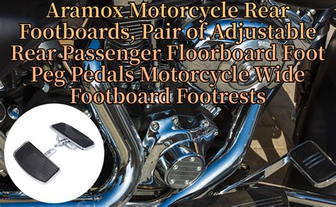 Aramox Motorcycle Rear Footboards Pair Of Adjustable Rear Passenger