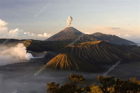 Mount Bromo volcano eruption Stock Photo by ©emprise 1999352