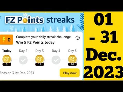 Amazon FZ Points Streaks Daily Challenge Today L Amazon FZ Points Today