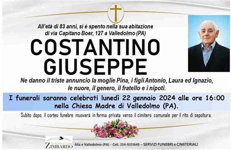 Funerali E Annunci Funebri A Valledolmo Giuseppe Costantino Funer24