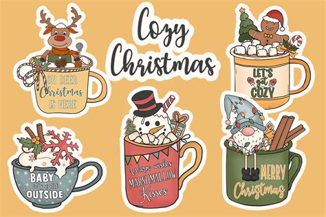 Cozy Christmas Cups Sublimation Bundle Graphic By Owlsome Vintage