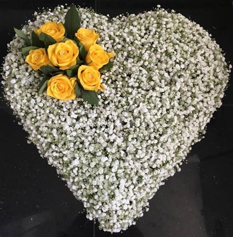 All Gyp Heart With Yellow Rose Spray Buy Online Or Call 01322 224013