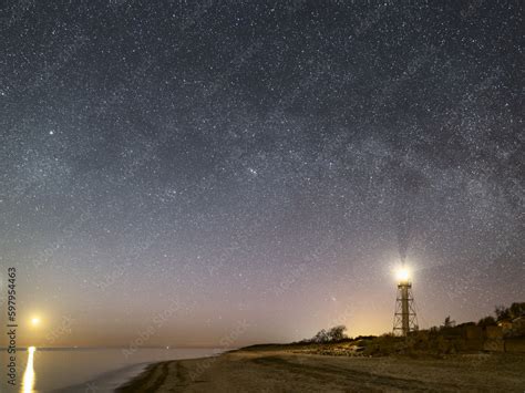 Milky way across the night sky Stock Photo | Adobe Stock