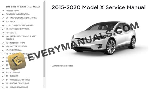 Tesla Model X Service Manual 2015 2020