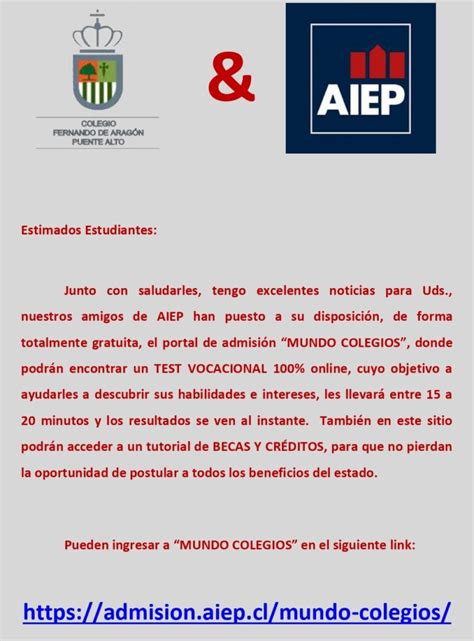 Plataforma Mundo Colegios Aiep Page Colegio Fernando De Arag N