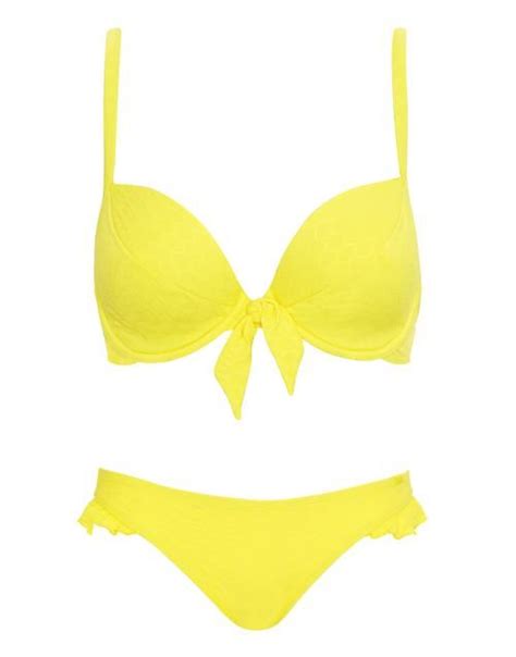 Cleo By Panache Matilda Padded Plunge Bikini Top In Yellow Ss Swim