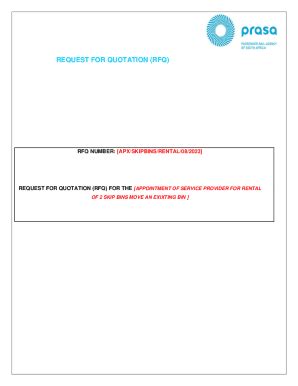 Fillable Online Request For Quotation Rfq For The Appointment Of