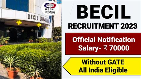 BECIL Recruitment 2023 BECIL New Vacancy 2023 BECIL Notification 2023