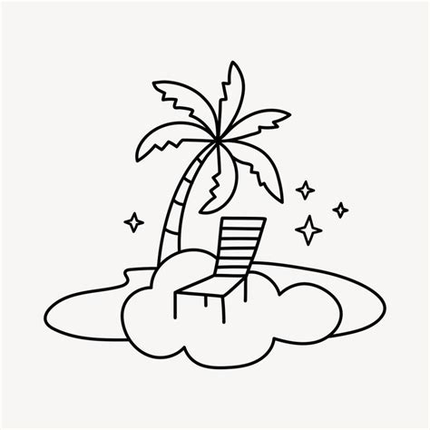 Download premium vector of Beach paradise clipart, cloud illustration ...