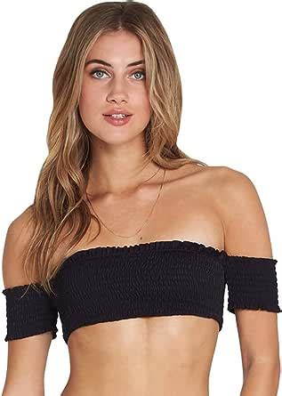 Billabong Damen Sol Searcher Off The Shoulder Top Bikini Black Pebble