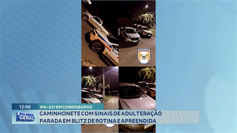 Mg Em Cordisburgo Caminhonete Sinais De Adultera O Parada Em