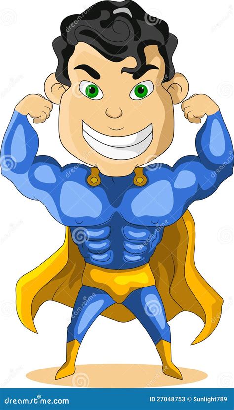 Strong Super Bodybuilder Silhouette Cartoon Vector