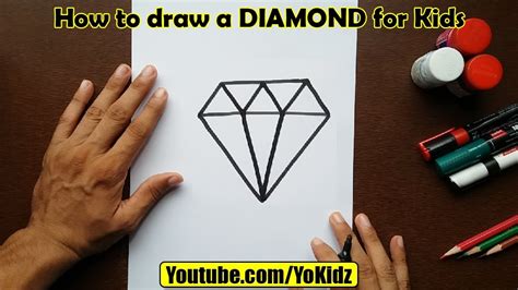 How To Draw A Diamond For Kids Youtube