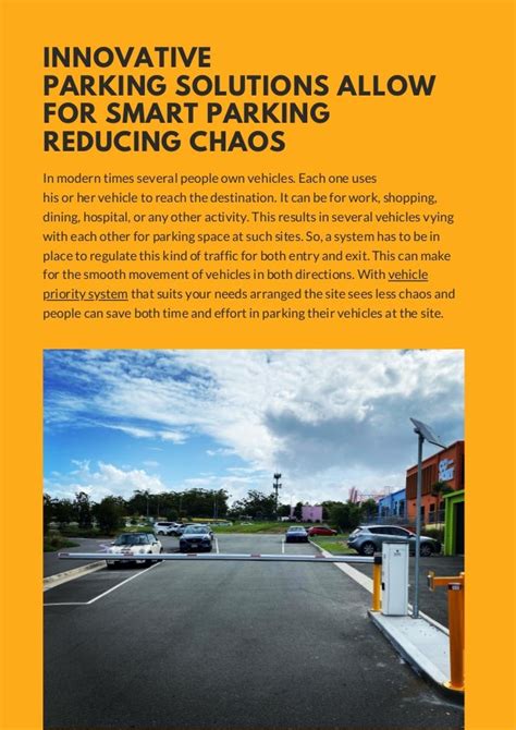 Innovative Parking Solutions Allow For Smart Parking Reducing Chaos