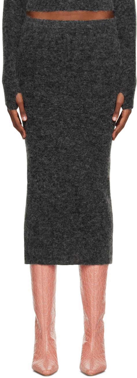 Paloma Wool Gray Martini Midi Skirt SSENSE