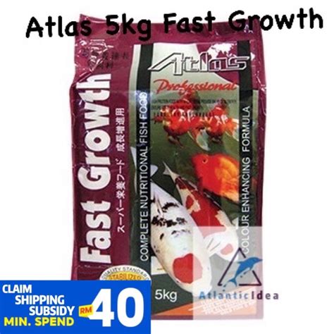 Atlas 5kg Fast Growth Koi Floating Fish Food XL Size Shopee Malaysia