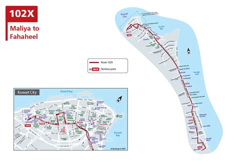 Kuwait Bus Route 102 And 102A Bus Route Service