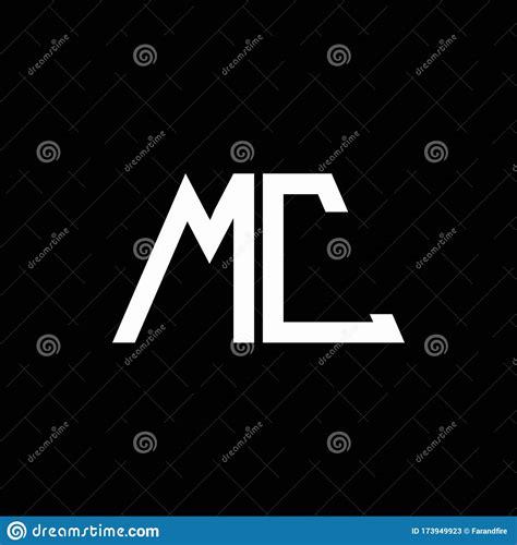 MC Logo Abstract Monogram Isolated On Black Background Stock