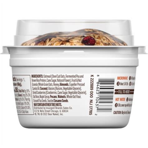 Bear Naked Fruit And Nut Granola And Steel Cut Oatmeal 2 3 Oz Kroger