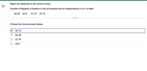 Solved Match The Statement To The Correct Choice Number Of Chegg