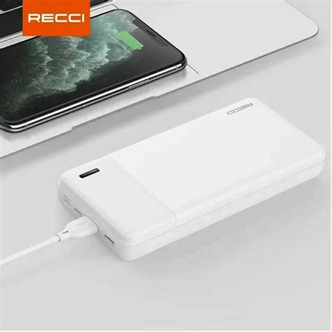 Power Bank Recci 10000W - Blanc - RPB-N16W Tunisie - ClickUP Shopping