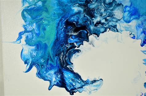 Blaue Ozean Welle Abstrakte Acryl Malerei Auf Einem X Etsy De