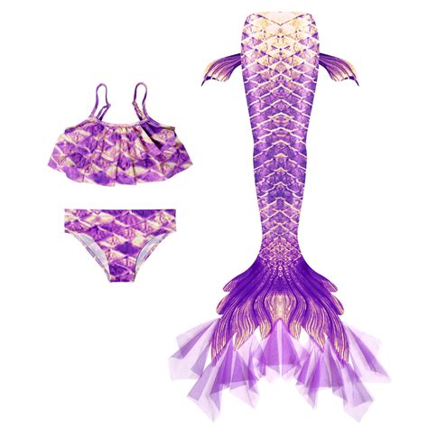 Tiweut Girls S Swimsuits Piece Bikini Fish Tail Set Bikinis Set Bathing Suits Girl Active Fit