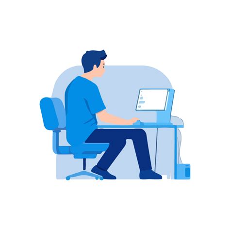 Man Working Vector Art On White Background