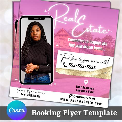 Real Estate Agent Editable Flyer Template Real Estate Canva Flyer Diy