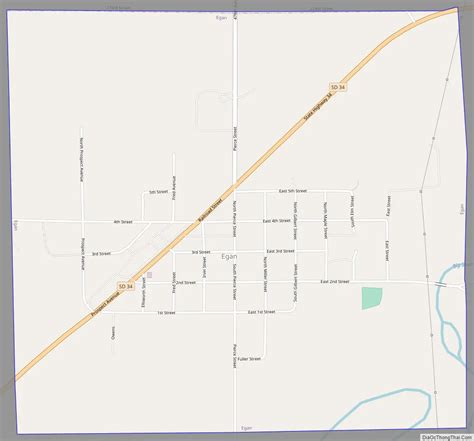 Map of Egan city, South Dakota - Thong Thai Real