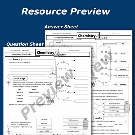 Fractional Distillation Home Learning Worksheet Gcse Teaching Resources