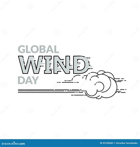 Global Wind Day Vector Illustration Isolated On White Stock Vector