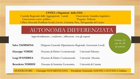 Autonomia Differenziata CRAL SICILIA