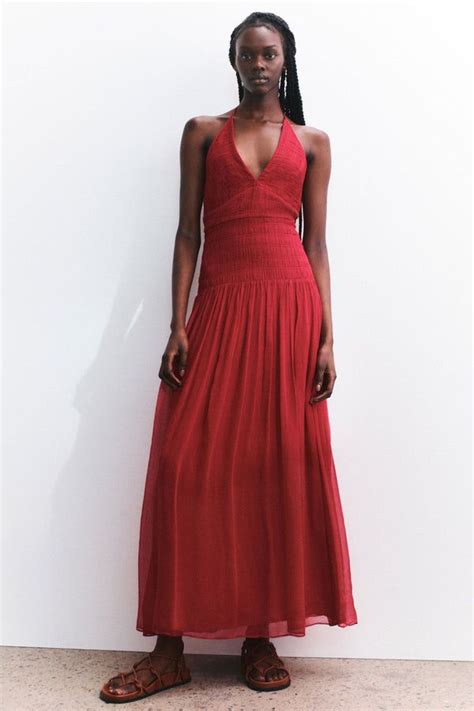 Marquis Halter Tie Midi Dress Roma Red Dresses Shona Joy Shona