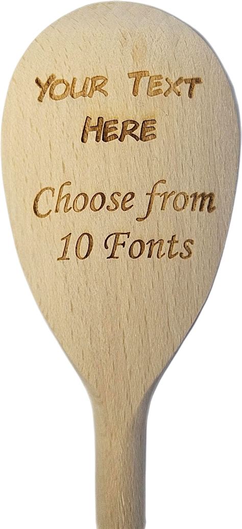 Wooden Spoon 300mm 12 With Custom Laser Engraving By Trophymaster