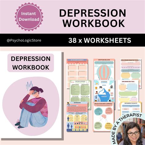Depression Worksheets, Therapy Worksheets, Therapist Tools, Self-esteem