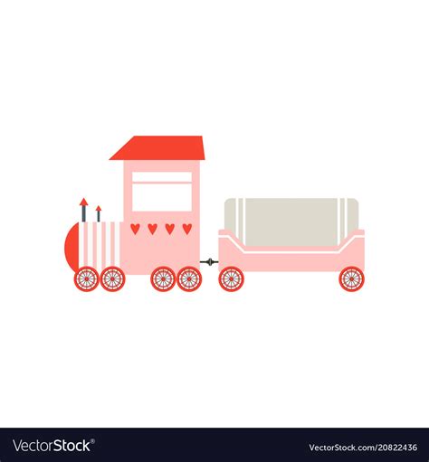 Cute cartoon pink toy cargo train railroad toy Vector Image