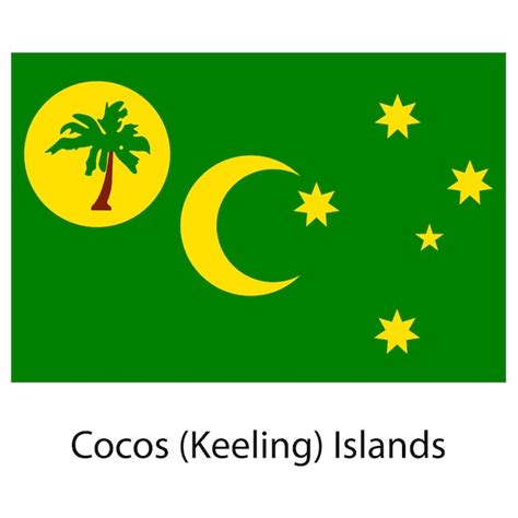 Bandera del país islas cocos ilustración vectorial Vector Premium