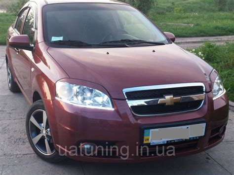 Реснички на Фары Chevrolet Aveo T250 2005-2011 Накладки Фар Авто Бровки ...