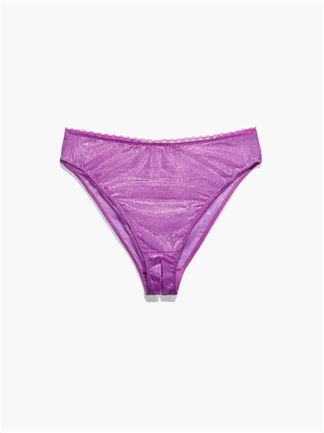 Mesh Crotchless High Leg Bikini In Purple SAVAGE X FENTY