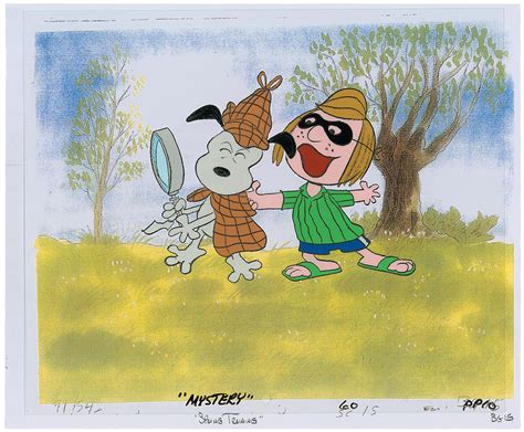 Snoopy And Peppermint Patty Production Cel From Its A Mystery