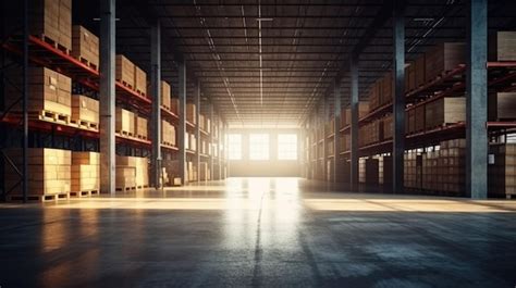 Premium AI Image | Warehouse or industry building interior