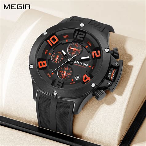 Megir Fashion Sport Quartz Watches For Men Big Dial Moda Watch