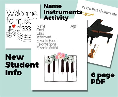 Music Class STUDENT ACTIVITY, Welcome Pages, Coloring Book, Music ...