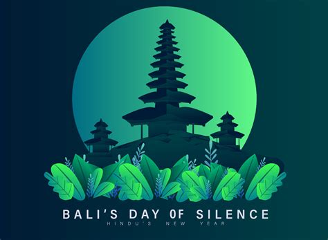 Bali S Day Of Silence And Hindu New Year Vector Illustration Indonesia