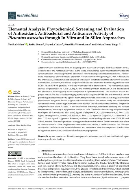 PDF Elemental Analysis Phytochemical Screening And Evaluation Of