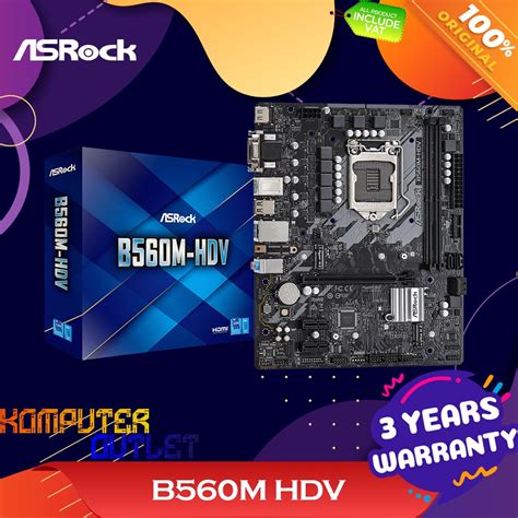 Jual Asrock Motherboard B M Hdv Intel Socket Lga Shopee Indonesia