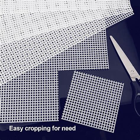 Caydo 18 Pieces 7 Count Plastic Canvas Sheets 7 Ct White Plastic Mesh For Cross Stitching